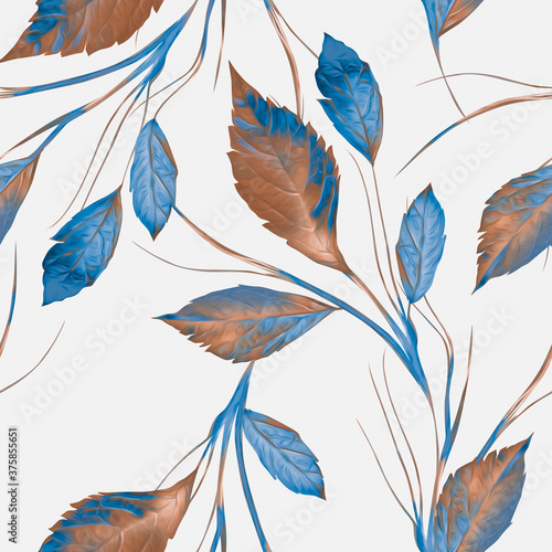 Leaves composition, seamless pattern.