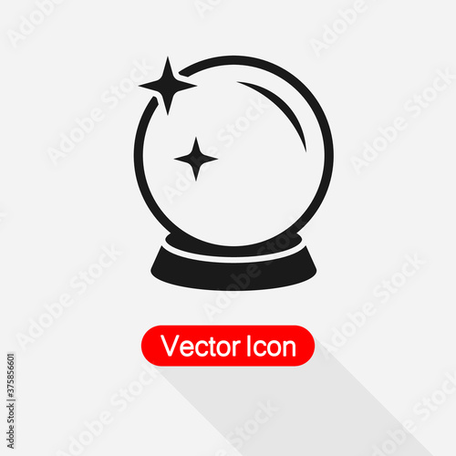 Magic Crystal Ball Icon Vector Illustration Eps10