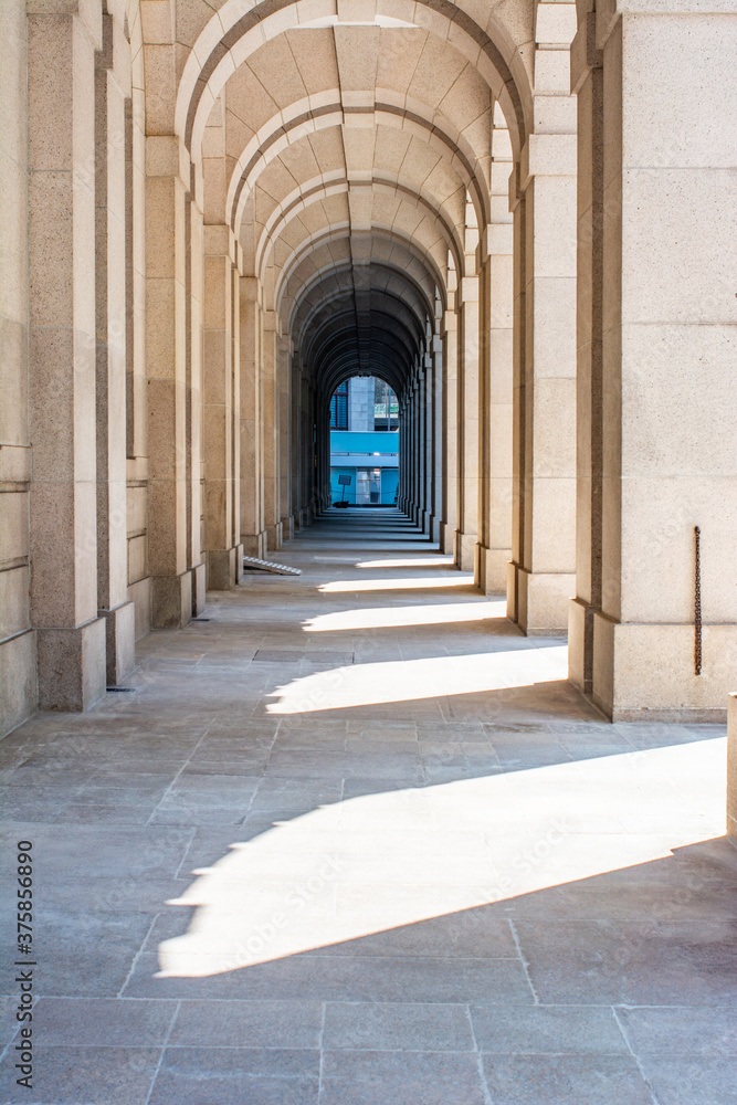 Marble arched corridor