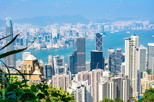 Photography Hong Kong financial centre aerial view /Central business center