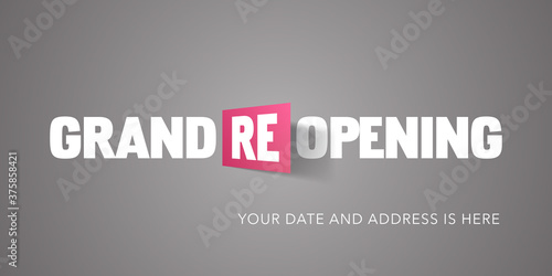 Grand opening or re opening vector illustration for new store