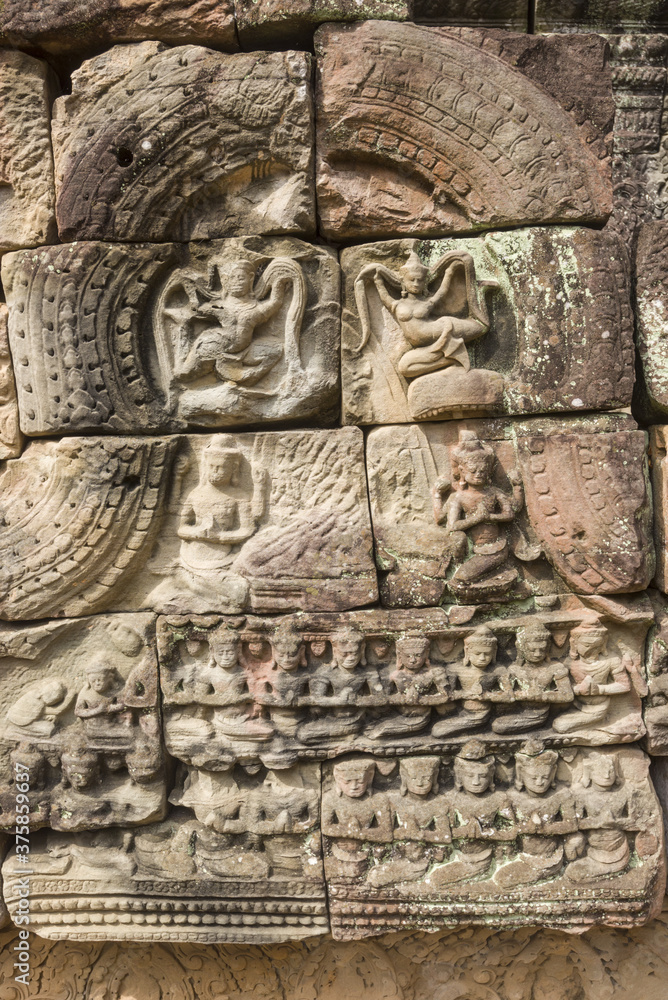 nearby pediment with Vishnu and Brahma as adorants