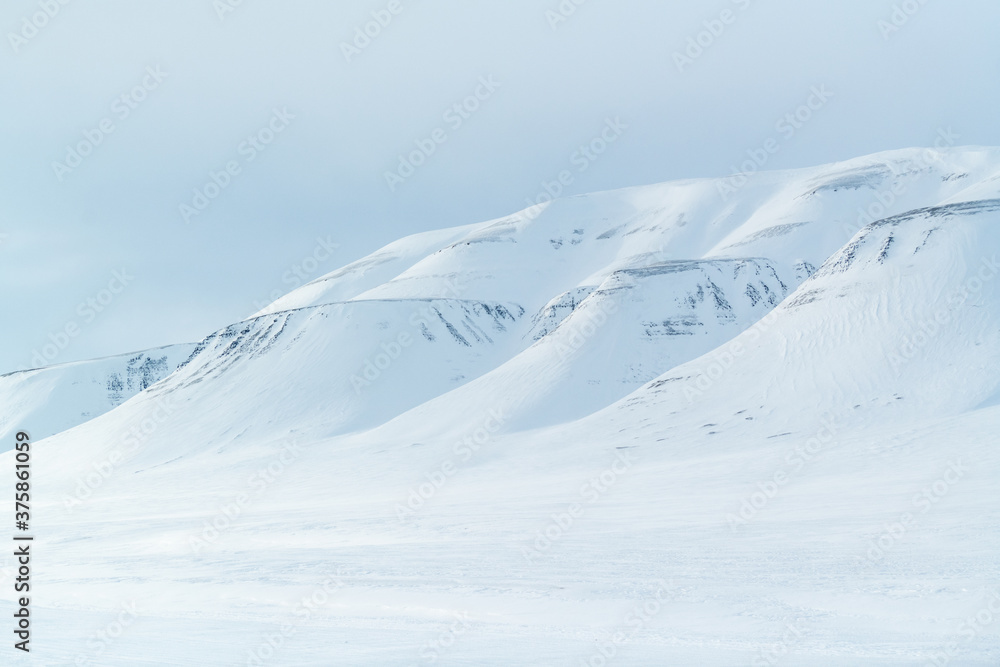 Svalbard - winter haiku scene, spitsbergen archipelago