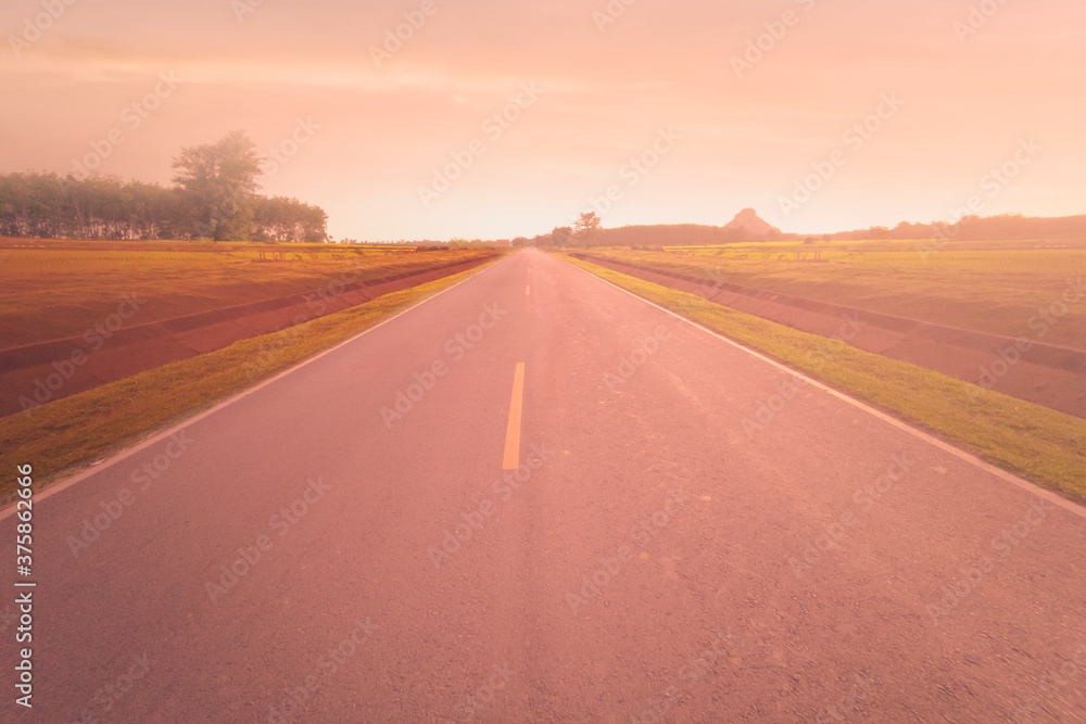 Road at countryside at sunset