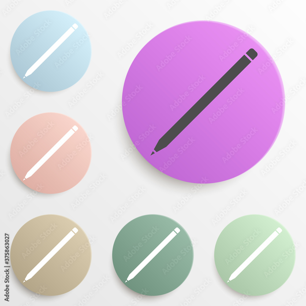 a pen badge color set. Simple glyph, flat vector of web icons for ui and ux, website or mobile application