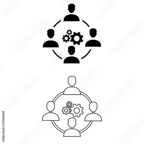 Business collaborate icon vector set. communication illustration sign collection. coordination symbol. 