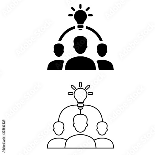 Business collaborate icon vector set. communication illustration sign collection. coordination symbol. 