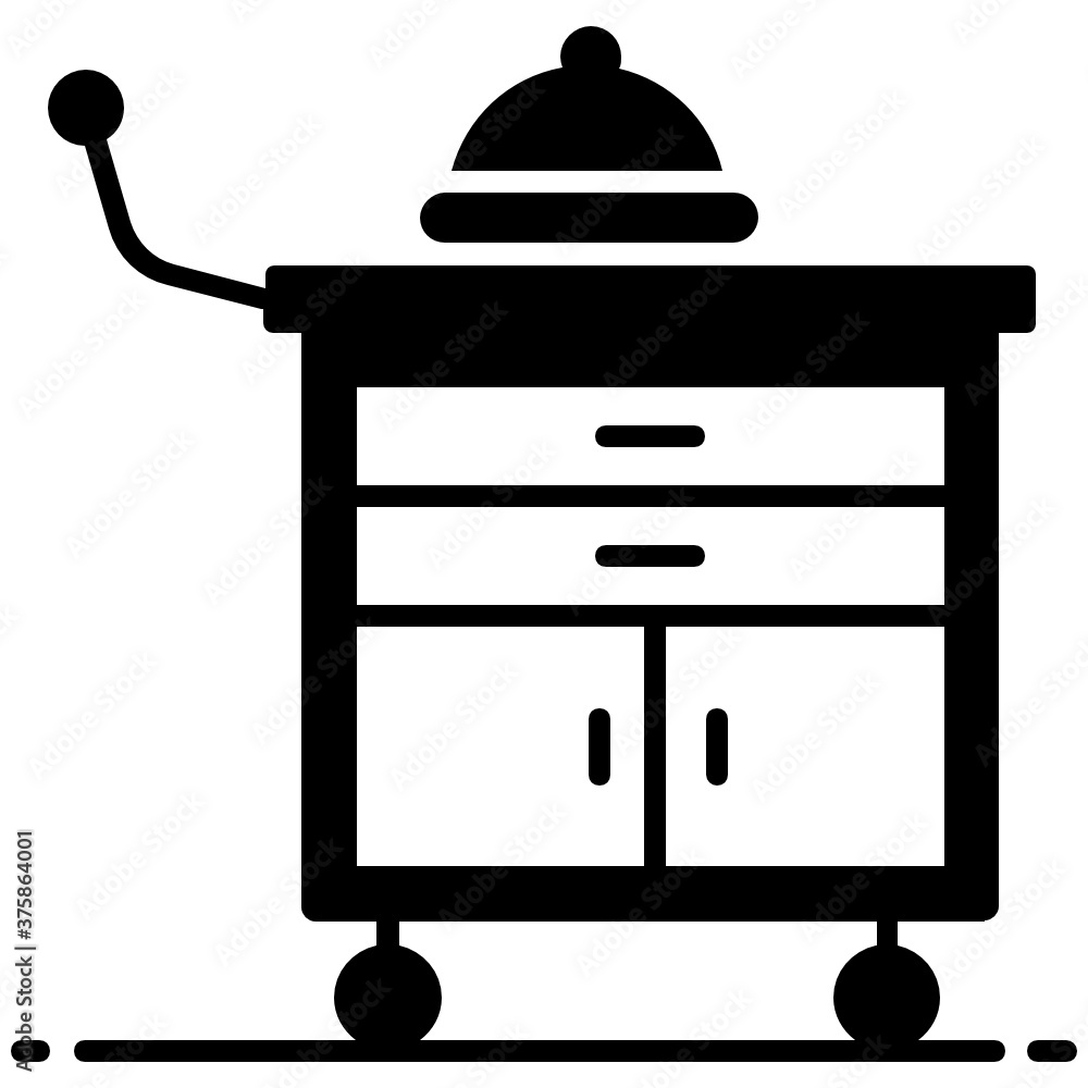 Cloche on trolley showing food cart service in vector
Cloche on trolley showing food cart service in vector