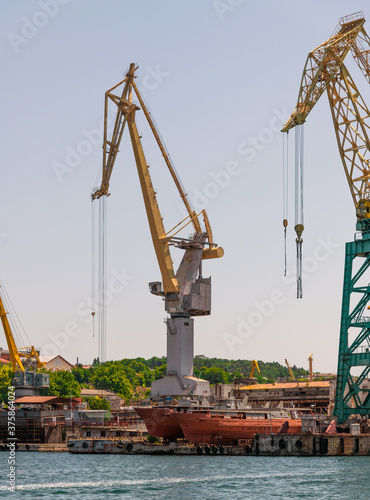 Cranes in the cargo port of Sevastopol in Crimea