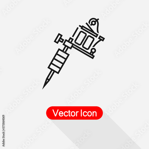  Tattoo Machine Icon Vector Illustration Eps10