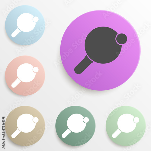 Rackets for table tennis badge color set. Simple glyph, flat vector of web icons for ui and ux, website or mobile application