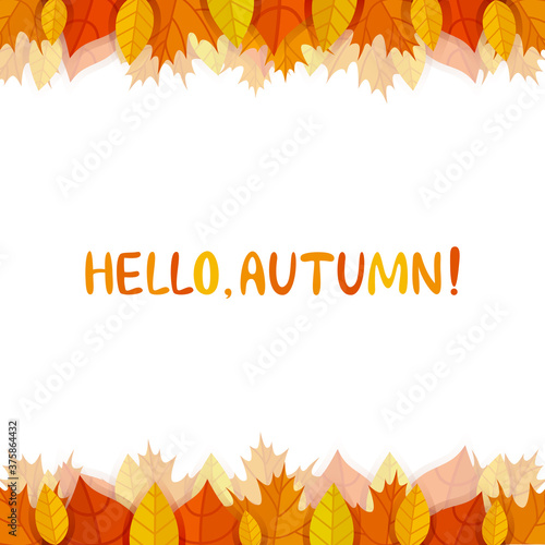 Canvas Print Autumn leaves frame
