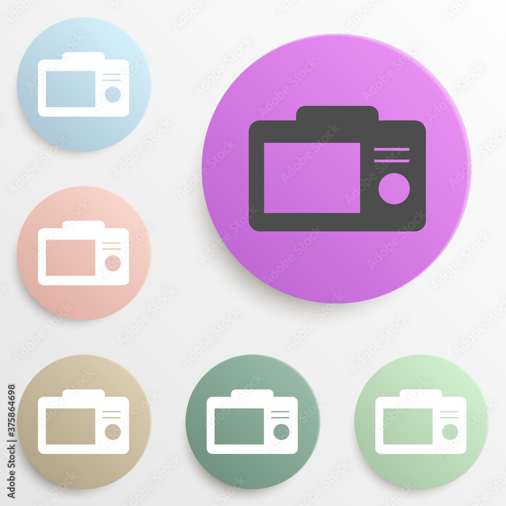 camera screen badge color set. Simple glyph, flat vector of web icons for ui and ux, website or mobile application camera screen badge color set. Simple glyph, flat vector of web icons for ui and ux, website or mobile application