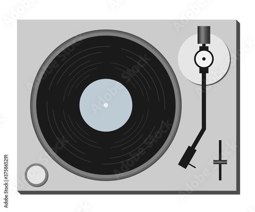 simple flat record player symbol isolated on white vector illustration photo
