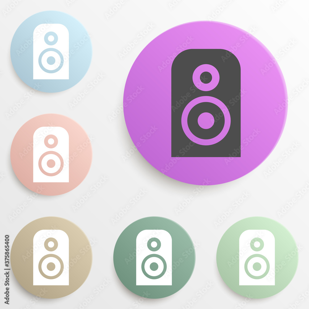acoustic column badge color set. Simple glyph, flat vector of web icons for ui and ux, website or mobile application acoustic column badge color set. Simple glyph, flat vector of web icons for ui and ux, website or mobile application