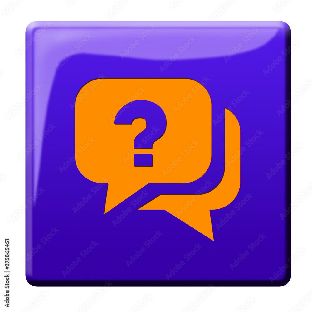 Button mit Fragezeichen und Sprechblase Button mit Fragezeichen und Sprechblase