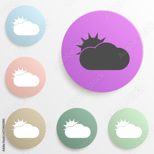 overcast badge color set. Simple glyph, flat vector of web icons for ui and ux, website or mobile application