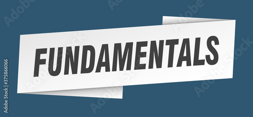 fundamentals banner template. ribbon label sign. sticker