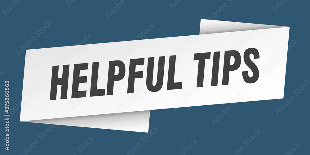 helpful tips banner template. ribbon label sign. sticker