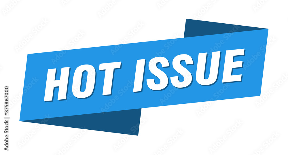 hot issue banner template. ribbon label sign. sticker
