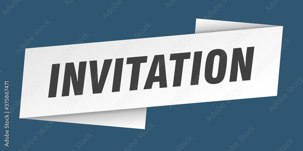 invitation banner template. ribbon label sign. sticker