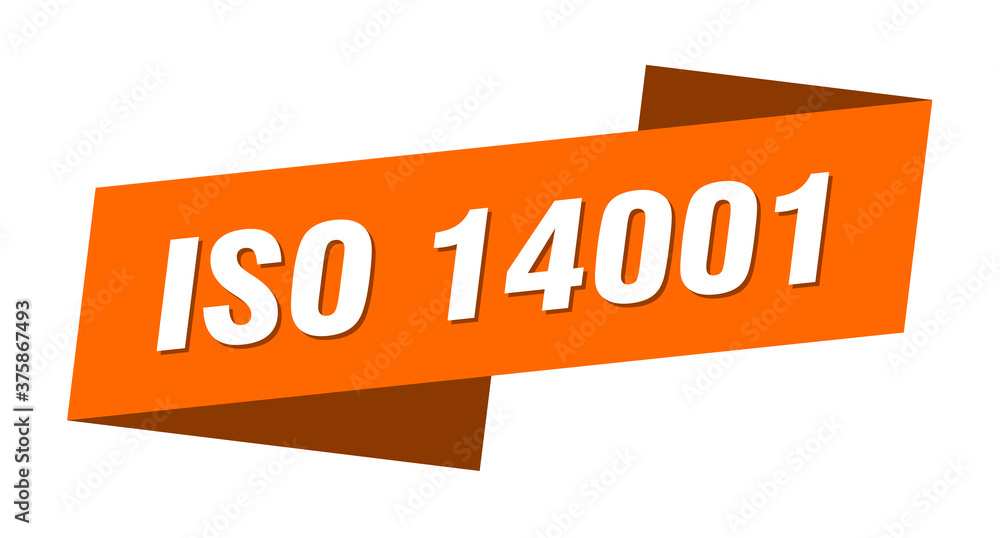 iso 14001 banner template. ribbon label sign. sticker iso 14001 banner template. ribbon label sign. sticker