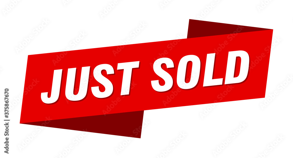 just sold banner template. ribbon label sign. sticker just sold banner template. ribbon label sign. sticker