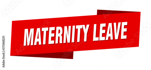 maternity leave banner template. ribbon label sign. sticker