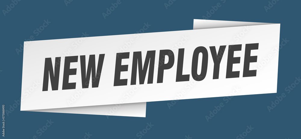 new employee banner template. ribbon label sign. sticker