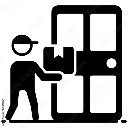 
Doorstep delivery,  icon in modern style 
