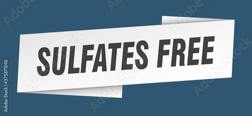 sulfates free banner template. ribbon label sign. sticker