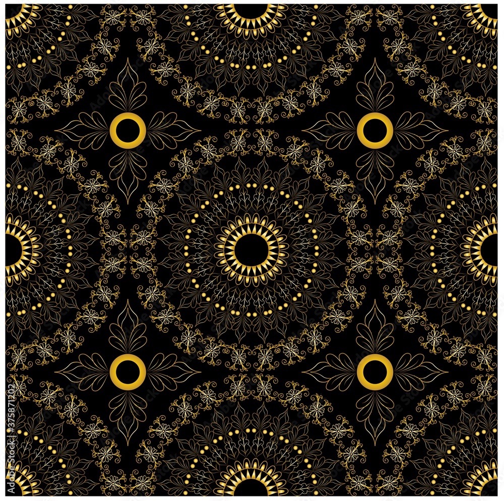 Mandala decorative elements seamless pattern, Mandala decorative elements seamless pattern,