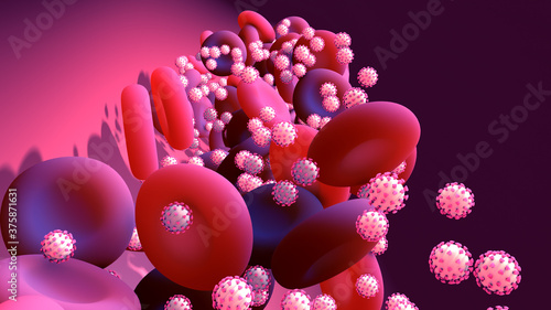 Coronavirus or virus that circulates in the blood through the circulatory system in the human body to infect organs