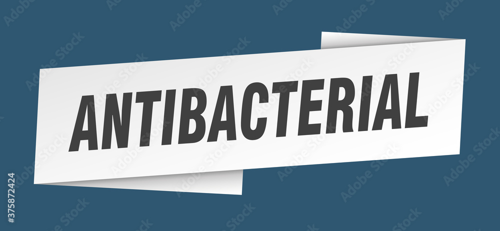 antibacterial banner template. ribbon label sign. sticker