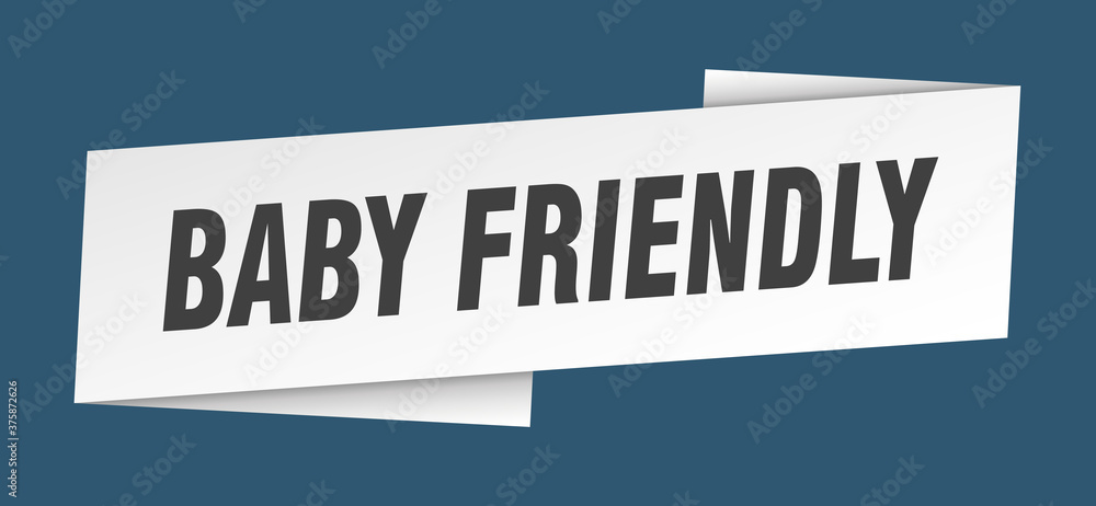 baby friendly banner template. ribbon label sign. sticker
