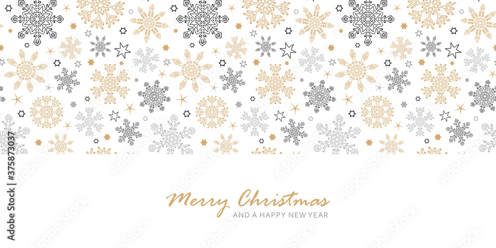 Fototapeta premium christmas greeting card seamless pattern snowflakes vector illustration EPS10