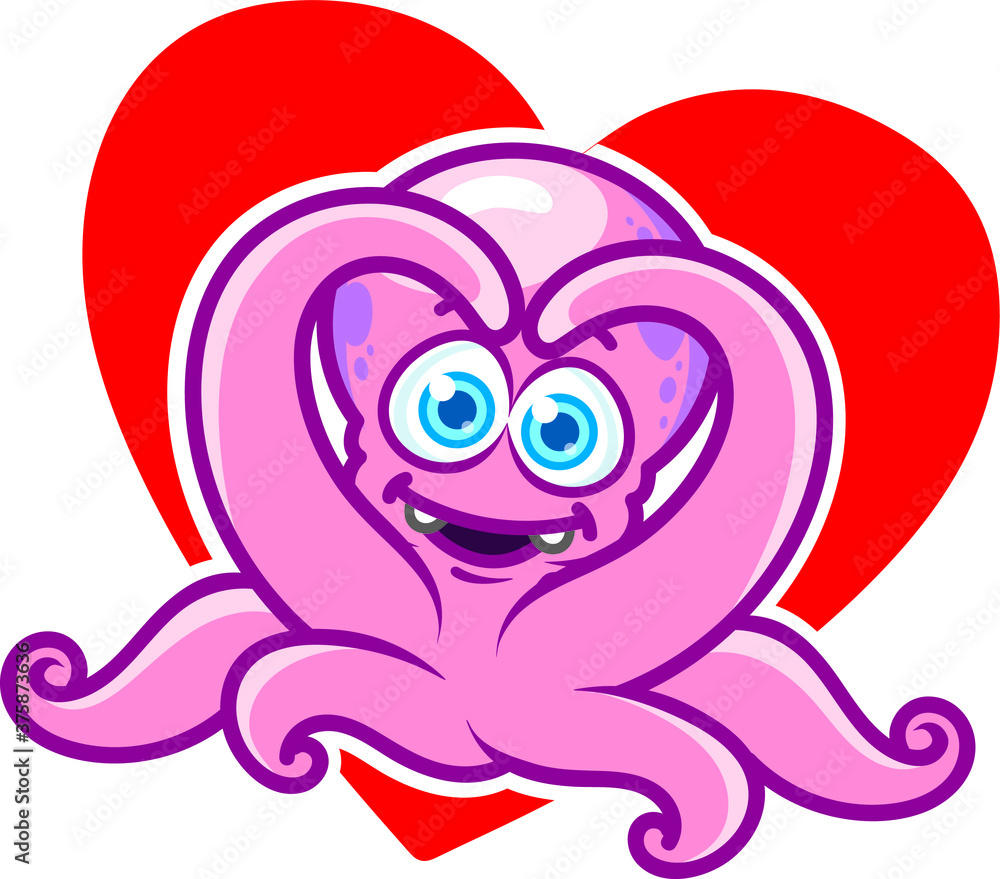 Funny vector emotions of Octopus Funny vector emotions of Octopus