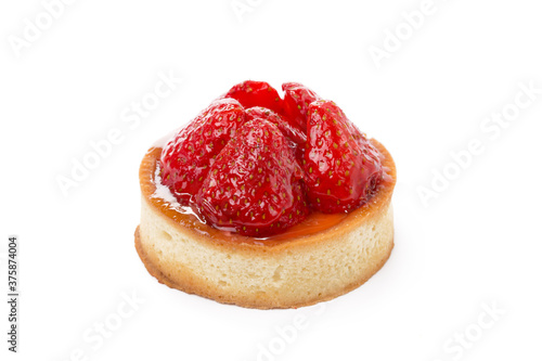 Tart with berries isolated on white background