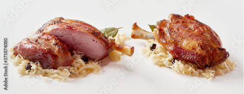 Canvas Print Two servings of German Eisbein or pork knuckles