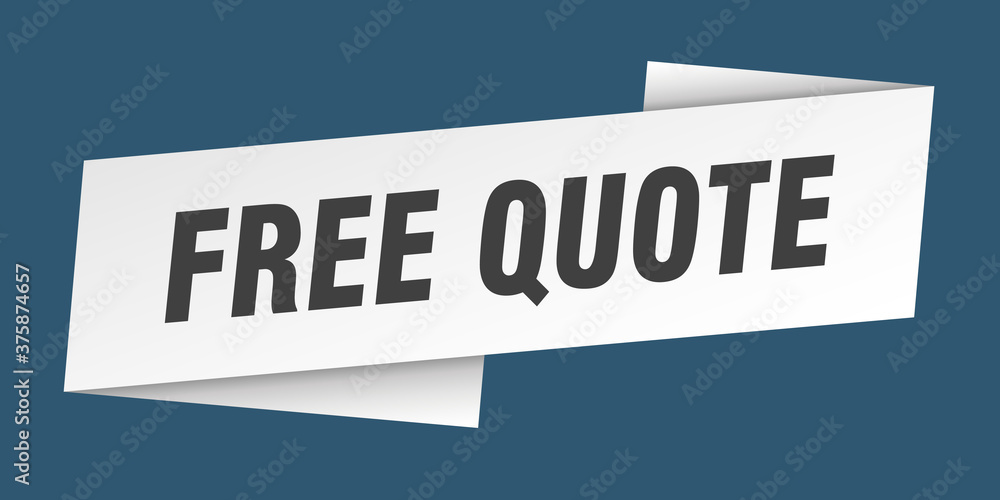 free quote banner template. ribbon label sign. sticker
