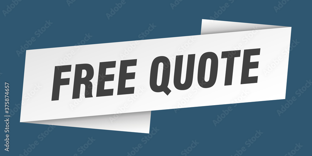 free quote banner template. ribbon label sign. sticker free quote banner template. ribbon label sign. sticker