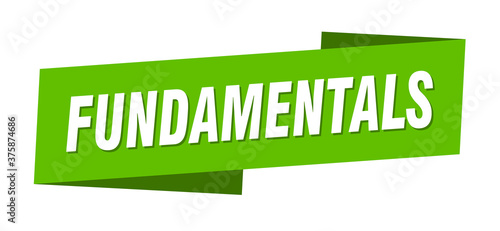 fundamentals banner template. ribbon label sign. sticker