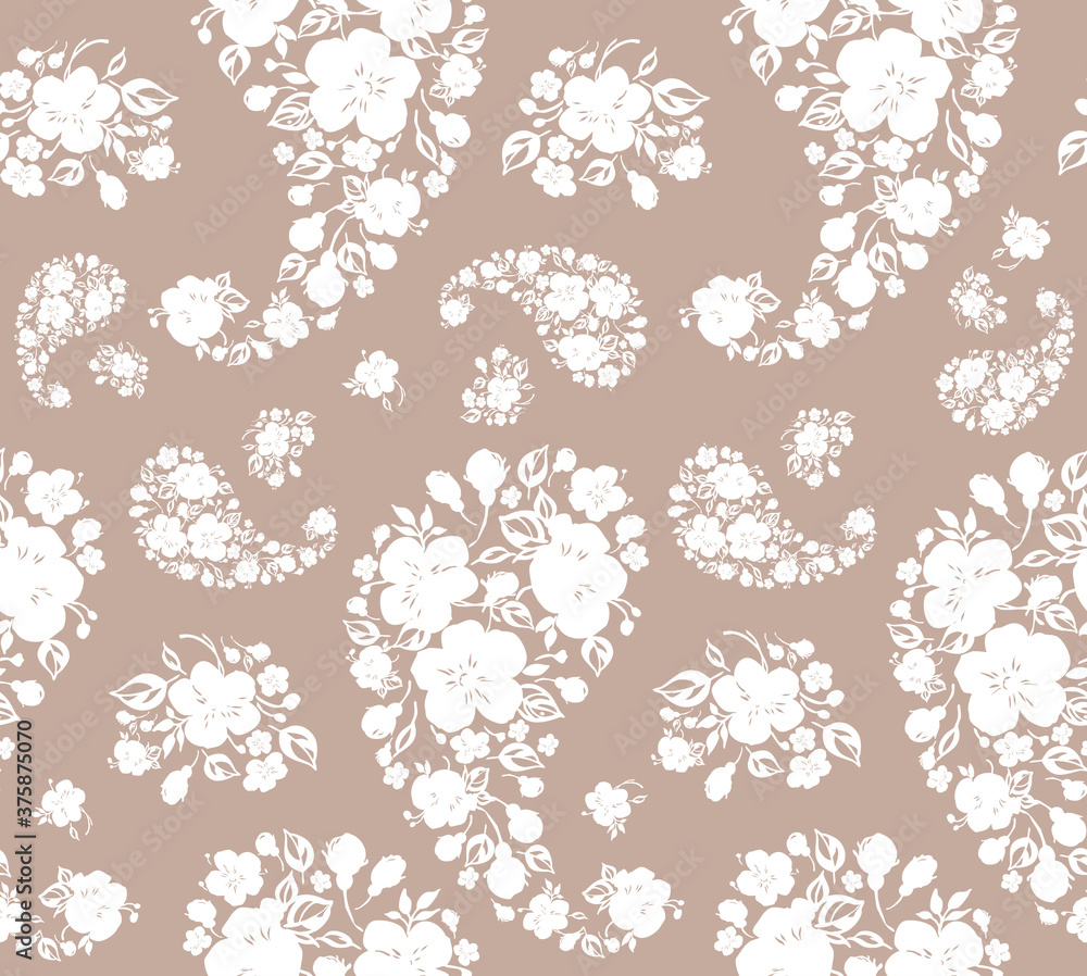 Seamless pattern blue motifs of flowers Seamless pattern blue motifs of flowers