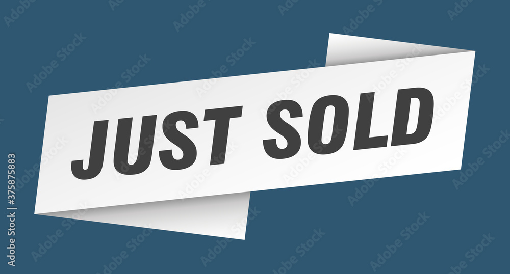 just sold banner template. ribbon label sign. sticker just sold banner template. ribbon label sign. sticker