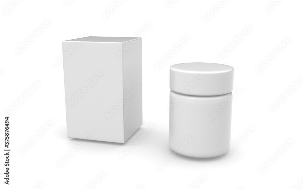 3d container for vitamins on white background 3d container for vitamins on white background