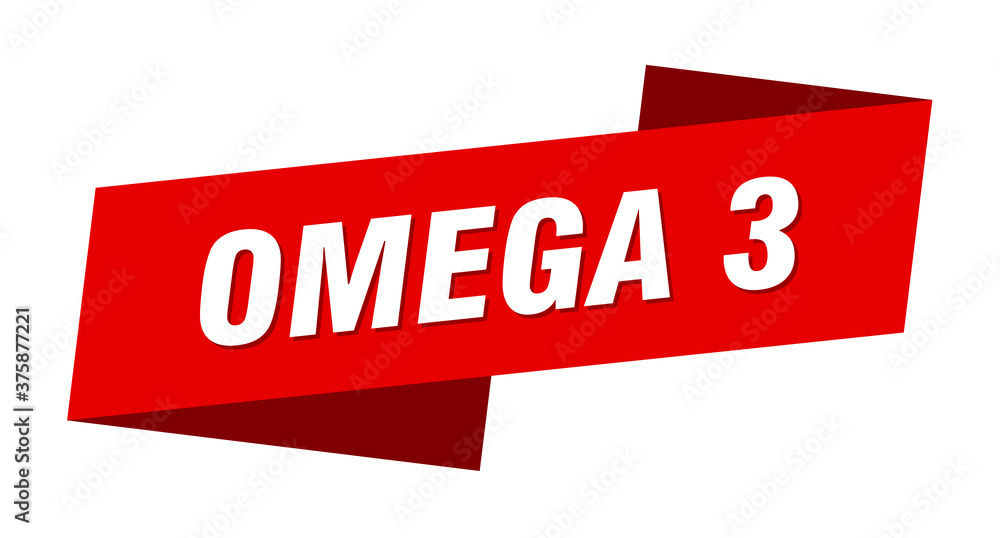 omega 3 banner template. ribbon label sign. sticker omega 3 banner template. ribbon label sign. sticker
