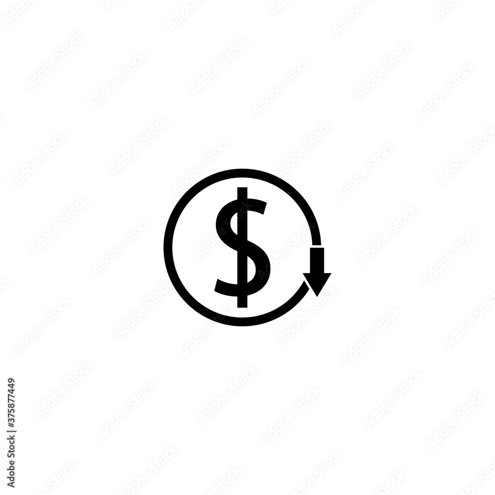 cost icon, decrease, increase icon vector symbol isolated illustration white background cost icon, decrease, increase icon vector symbol isolated illustration white background