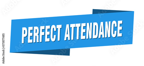 perfect attendance banner template. ribbon label sign. sticker