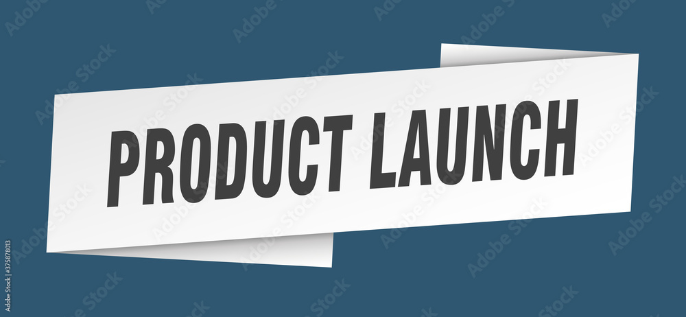 product launch banner template. ribbon label sign. sticker