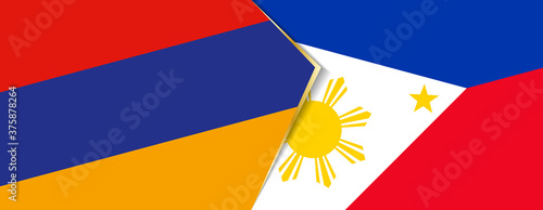 Armenia and Philippines flags, two vector flags.